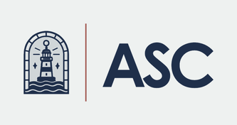 Architectural Specifications Consultants lighthouse lockup in navy.